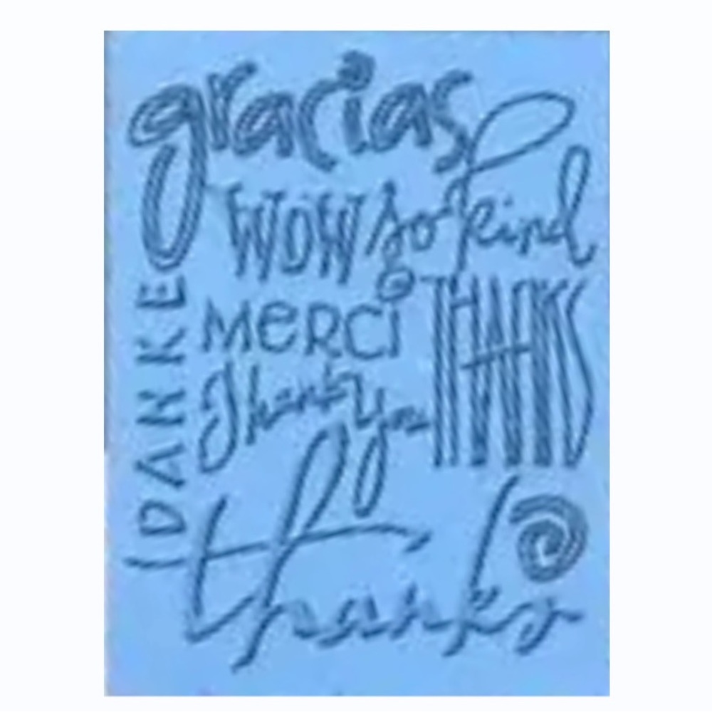 Cuttlebug Thank You Gracias Merci Danke Words of Thanks Emboss folder